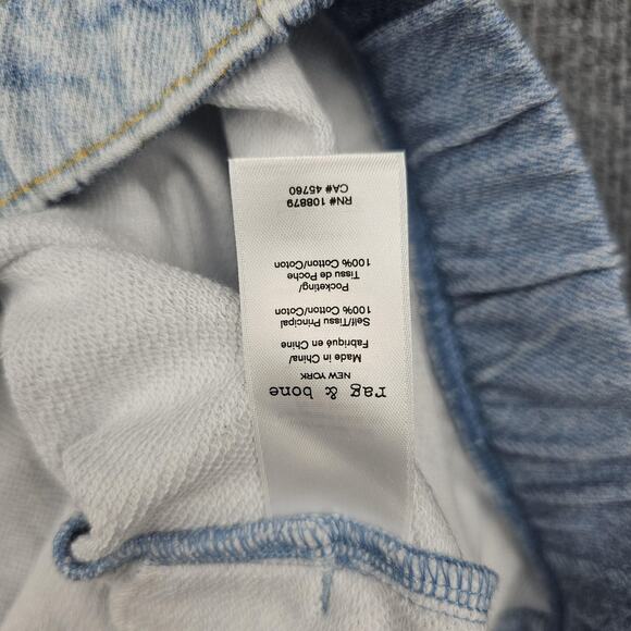 Rag & Bone Miramar Pants Womens 2XL Light Wash Denim Print Elastic Waist Jogger - Picture 6 of 7